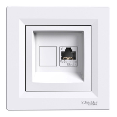 Розетка комп`ютерна RJ45 UTP КАТ.6 біла ASFORA EPH4700121