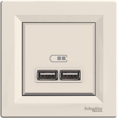 USB розетка 2,1A крем ASFORA EPH2700223