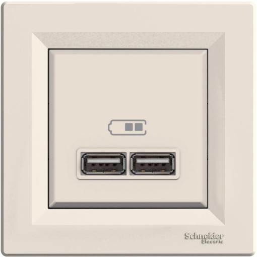 USB розетка 2,1A крем ASFORA EPH2700223