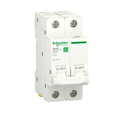 Автоматический выключатель RESI9 Schneider Electric 10 А, 2P, кривая С, 6кА