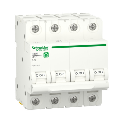 Автоматический выключатель RESI9 Schneider Electric 32 А, 4P, кривая В, 6кА
