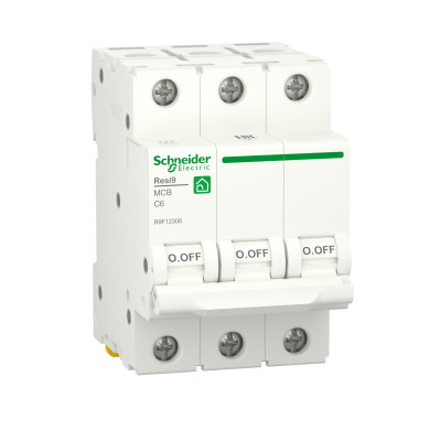 Автоматический выключатель RESI9 Schneider Electric 6 А, 3P, кривая С, 6кА