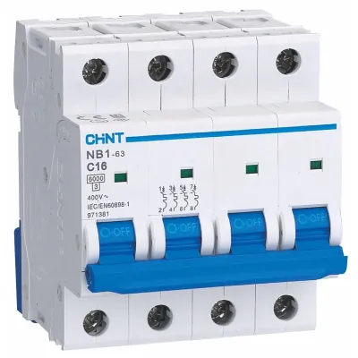 Авт. вимикач NB1-63 4P B2 6kA DB Chint 179729