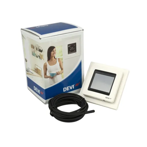 Терморегуляторы, DEVIreg Touch, Белый RAL 9010, Температура підлога  C: 5 - 45, Температура кімната  C: 5 - 35  140F1064