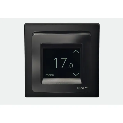 Терморегуляторы, DEVIreg Touch, Черный RAL 9005, Температура підлога  C: 5 - 45, Температура кімната  C: 5 - 35  140F1069