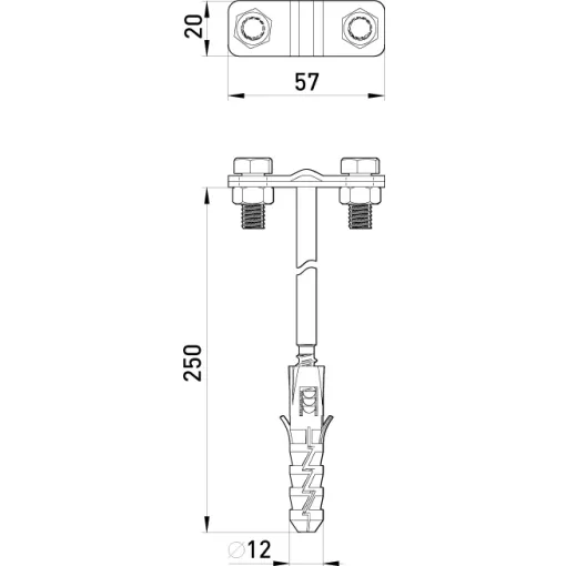 Держатель прута на стене DR 8-10 (L=250) E.NEXT