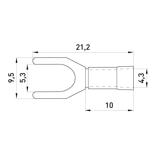 Ізольований наконечник вилковий e.terminal.stand.sv.1,25.5.grey 0.5-1.5 кв.мм, сірий ENEXT