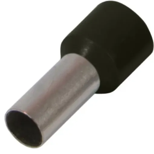 Ізольований наконечник втулковий e.terminal.stand.e0508.black 0.5 кв.мм, чорний ENEXT