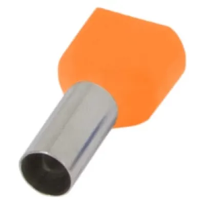 Ізольований наконечник e.terminal.stand.te.2.0.75.orange (TE7508 orange) 2x0,75 кв.мм, помаранчевий (s4037001)