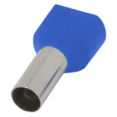 Ізольований наконечник e.terminal.stand.te.2.0.75.blue (TE7510 blue) 2x0,75 кв.мм, блакитний (s4037002)