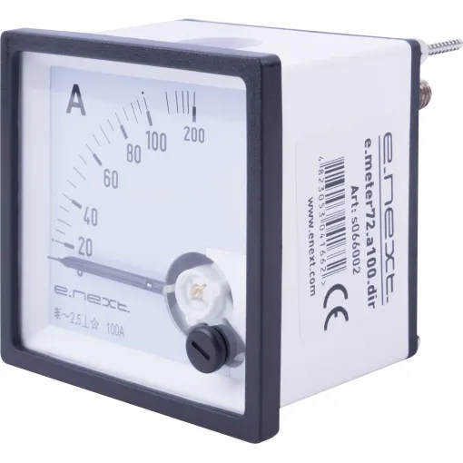Амперметр щитовой e.meter72.a100.dir AC 100A прямого включения E.NEXT