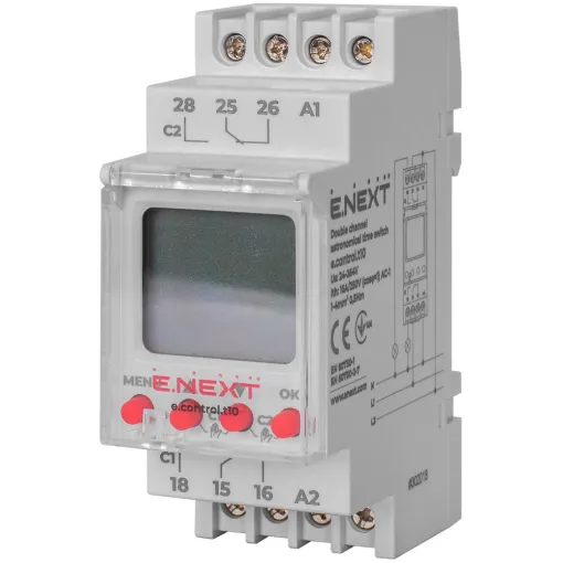 Реле времени астрономическое двухканальне e.control.t10 E.NEXT