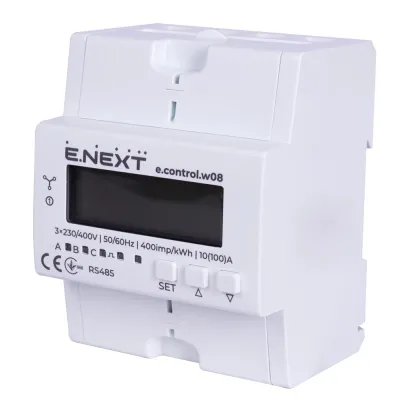 Счетчик трехфазный e.control.w08 10(100)А электронный класс 1.0 (некомерц.) RS485 (i0310038)