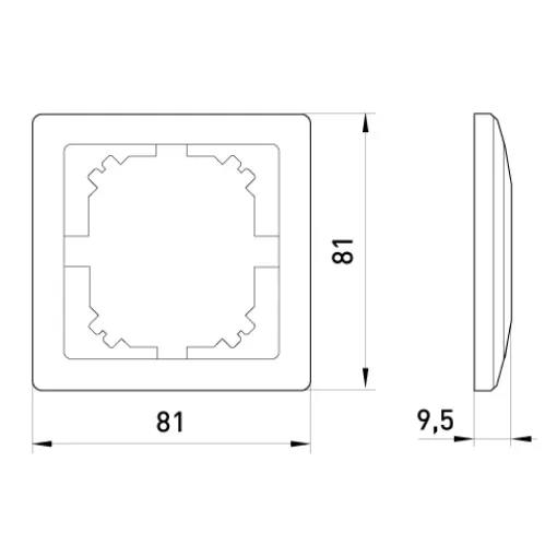 Рамка e.lux.10024L.1.fr.aluminium 1-містна, алюминий E.NEXT