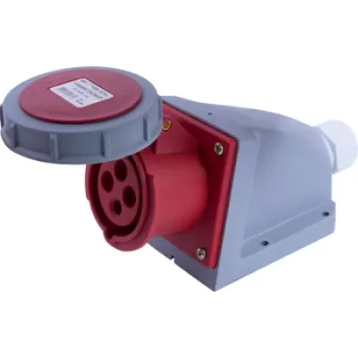 Силовая розетка стационарная e.socket.114.16.67, 4п., 400В, 16А , IP 67 (i082008)