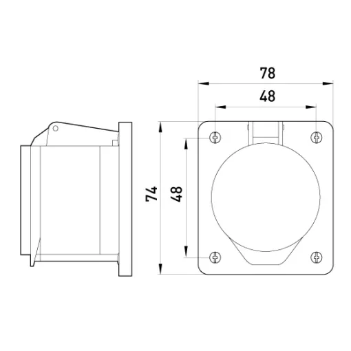 Силова розетка, що вбудовується e.socket.pro.3.16.wall, 3п., 230В, 16А (413) ENEXT