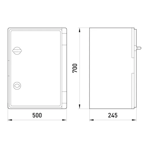 Корпус удароміцний з АБС-пластика e.plbox.500.700.245.blank, 500х700х245мм, IP65 ENEXT