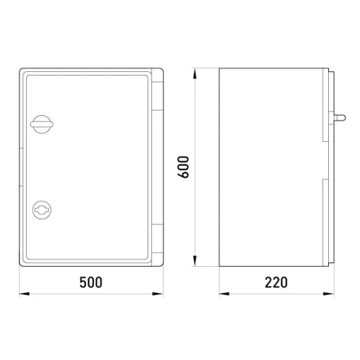 Корпус удароміцний з АБС-пластика e.plbox.500.600.220.blank, 500х600х220мм, IP65 ENEXT
