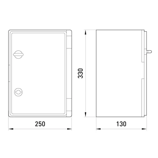 Корпус удароміцний з АБС-пластика e.plbox.250.330.130.tr, 250х330х130мм, IP65 з прозорими дверцятами ENEXT
