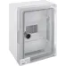 Корпус удароміцний з АБС-пластика e.plbox.210.280.130.8m.tr, 210х280х130мм, IP65 з прозорими дверцятами та панеллю під 8 модулів ENEXT