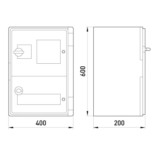 Корпус ударопрочный с АБС-пластика e.plbox.400.600.200.3f.20m.blank, 400х600х200мм, IP65 с панелью под 3 - фазный счётчик і 20 модулей E.NEXT