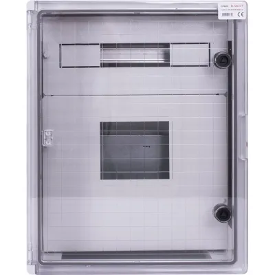 Корпус ударопрочный с АБС-пластика e.plbox.400.500.175.3f.6m.tr, 400х500х185мм, IP65 с прозрачной дверью, панелью под 3 - фазный счётчик і 6 модулей (CP5213)