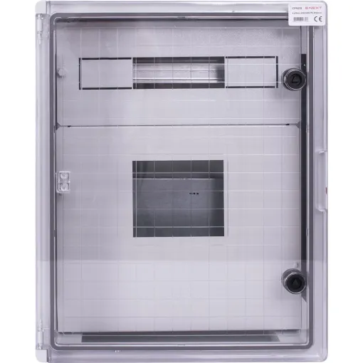 Корпус ударопрочный с АБС-пластика e.plbox.400.500.175.3f.6m.tr, 400х500х185мм, IP65 с прозрачной дверью, панелью под 3 - фазный счётчик і 6 модулей E.NEXT