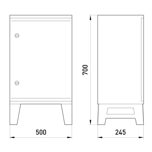 Корпус ударопрочный с АБС-пластика e.plbox.nap.500.700.245.3f.16m.8m.,blank, 500х700х245мм, IP65, с панелью под 3 - фасный счётчик и 16 модулей и 8 розеток E.NEXT