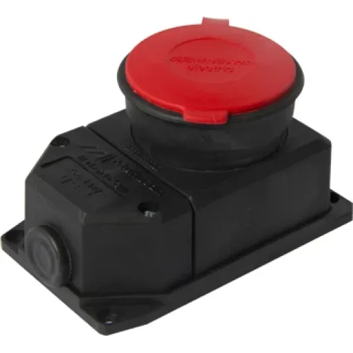 Силова розетка стаціонарна з захисною кришкою каучукова e.socket.rubber.315.25, 4п., 25А ENEXT