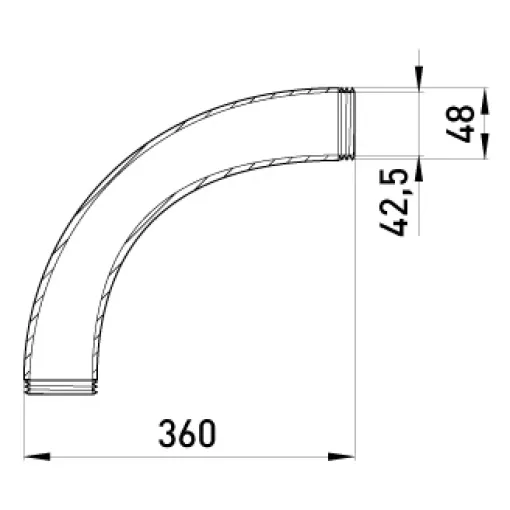 Угловой металлический соединитель e.industrial.pipe.thread.angle.1-1/2 , 90 град. с резьбой E.NEXT