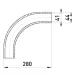 Угловой соединитель металлический e.industrial.pipe.angle.1-1/2 без резьбы, 90 град. E.NEXT