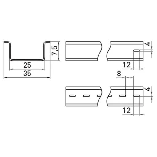 DIN-рейка e.din.stand.rail.101, 1м E.NEXT