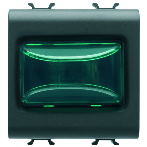 Внешняя индикаторная лампа 12V ac/dc / 230V ac 50/60 Гц цвет - зелёный 2 модуля чёрный Серия Chorus