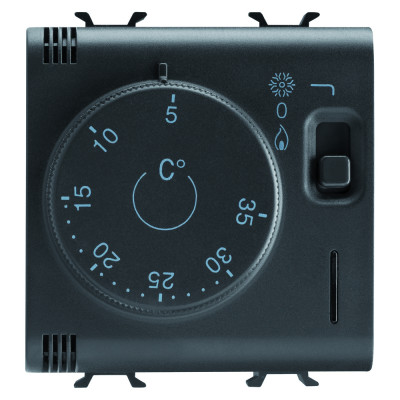 Термостат 230V ac 50/60Гц 2 модулі чорний Серія Chorus GW12705 Термостат 230V ac 50/60Гц 2 модулі чорний Серія Chorus GW12705