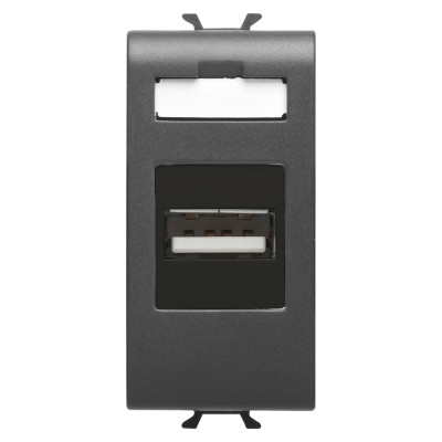 USB розетка 1 модуль чёрный Серия Chorus GW12459