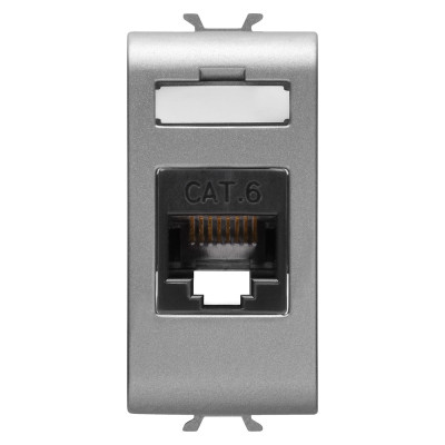 RJ45 розетка Category 6  1 модуль цвет - титан Серия Chorus GW14423