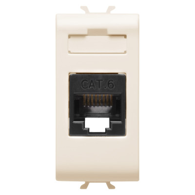 RJ45 розетка Category 6  1 модуль цвет - Слоновая кость Серия Chorus GW11423