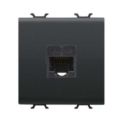 RJ45 розетка Category 5e  2 модуля чёрный Серия Chorus GW12434