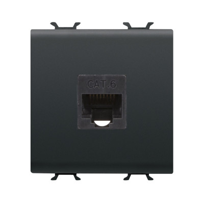 RJ45 розетка Category 6  2 модуля чёрный Серия Chorus GW12435