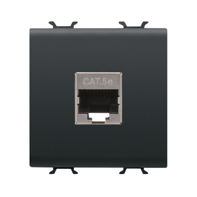 RJ45 розетка Category 5e  2 модуля чёрный Серия Chorus GW12436