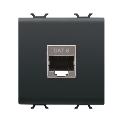 RJ45 розетка Category 6  2 модуля чёрный Серия Chorus GW12437