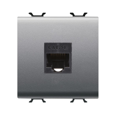 RJ45 розетка Category 5e  2 модуля цвет - титан Серия Chorus GW14434