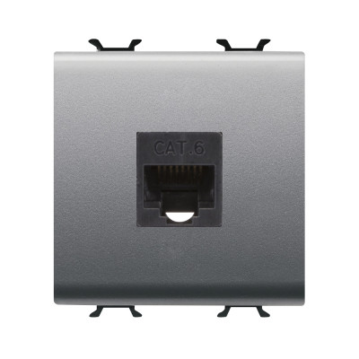 RJ45 розетка Category 6  2 модуля цвет - титан Серия Chorus GW14435