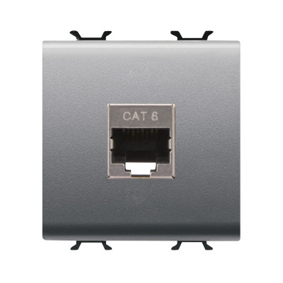 RJ45 розетка Category 6  2 модуля цвет - титан Серия Chorus GW14437