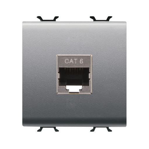RJ45 розетка Category 6  2 модулі колір - Тітан Серія Chorus