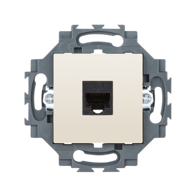RJ45 розетка Витая пара Category 6  Инструмент 2 модуля цвет - Слоновая кость Серия Dahlia GW35273Y