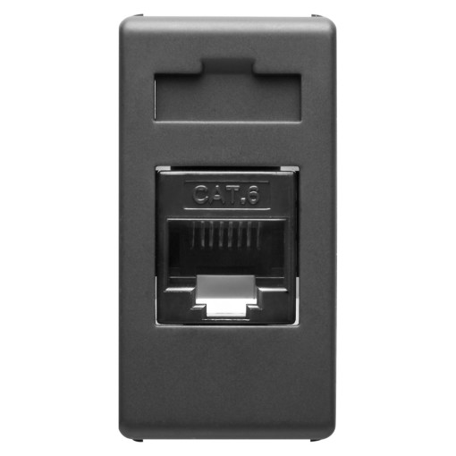 RJ45 разъём Витая пара Category 6  Инструмент 1 модуль серия System цвет - Black
