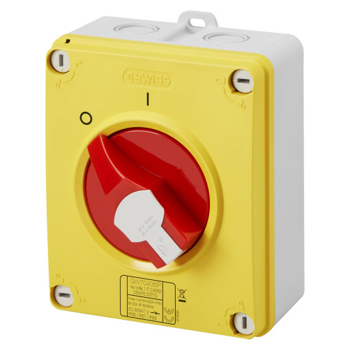 ізолятор  https://gewiss.com/ww/en/products/experience-catalogue/catalogs/series/product/building/ib-range-interlocked-socket-outlets-iec-309-standards/GW27202 ізольований корпус  Запірна червона ручка