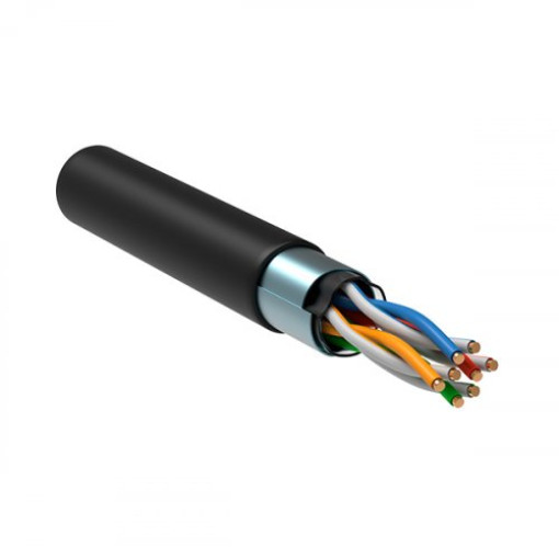 ITK Кабель зв`язку вита пара F/UTP, кат.5E 4х2х24(0,51мм)AWG solid, LDPE, 305м, IEK, чорний