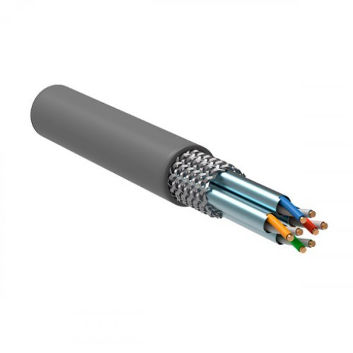 ITK Кабель зв`язку вита пара S/FTP, кат.6A 4x2х23(0,57мм)AWG solid, PVC, 305м, IEK, сірий